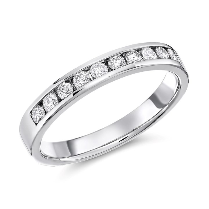 Platinum Diamond Half Eternity Ring - 1/3ct - D08138