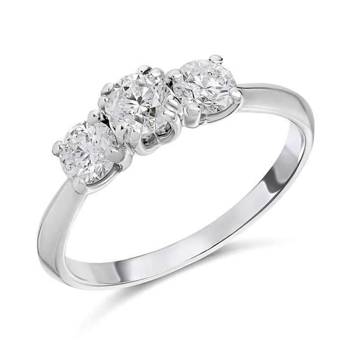 Platinum Diamond Trilogy Ring - 3/4ct - AGI Certificated - D08141