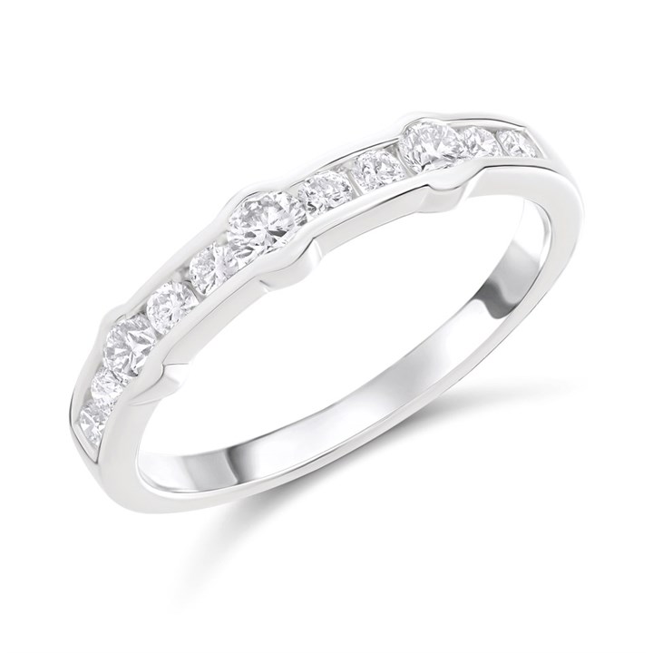 Platinum Channel-Set Diamond Half Eternity Ring, 1/2ct - D08144