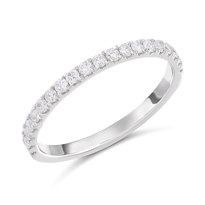 Platinum Claw-Set Diamond Half Eternity Ring - 1/3ct - AGI Cert - D08160