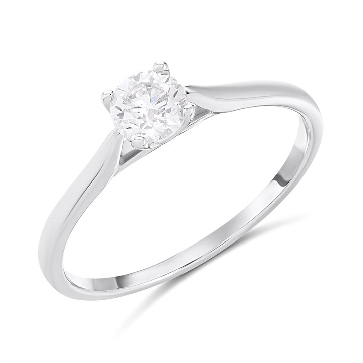 Polar Fire Platinum Diamond Solitaire Ring- 1/2ct (GLI Certificate) - D08168