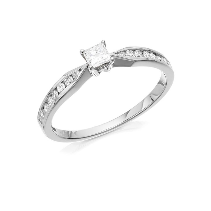 Platinum Diamond Ring - 1/4ct - AGI Certificated - D0816