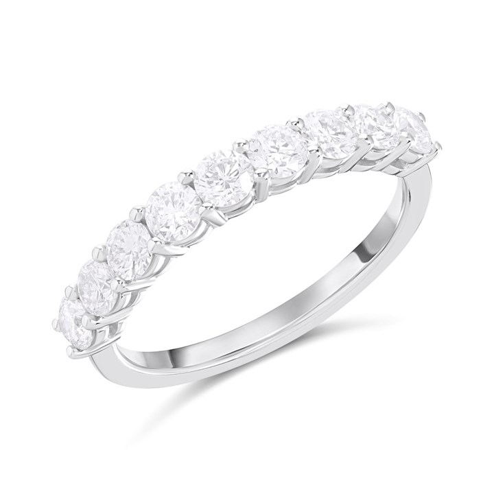 Polar Fire Platinum Nine-Stone Diamond Eternity Ring- 1ct (GLI Certificate) - D08179
