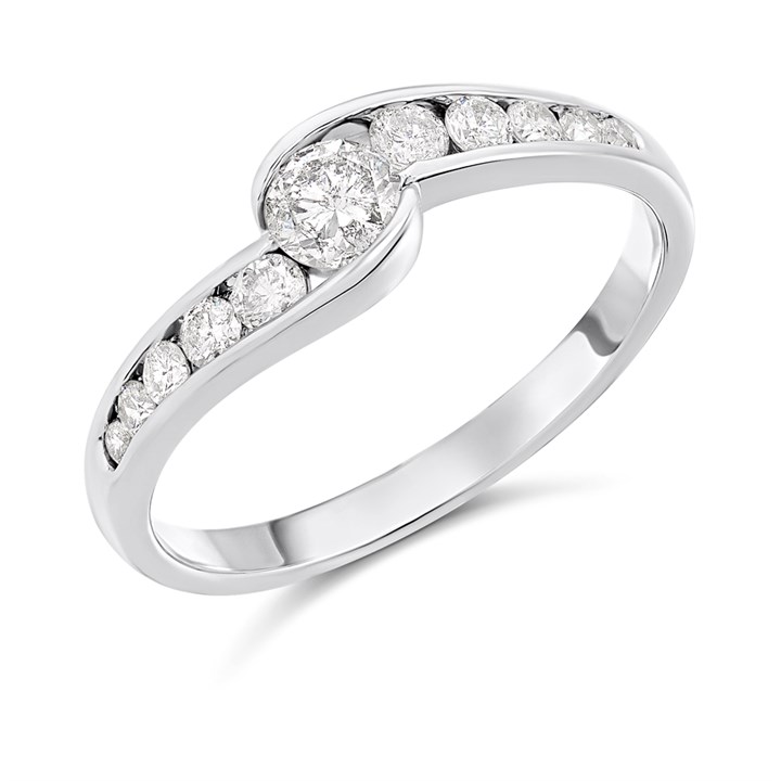 Platinum Channel-Set Fancy Diamond Ring, 1/2ct - D08183