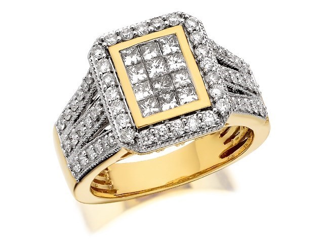 18ct Gold 1 Carat Diamond Cluster Ring - D1421
