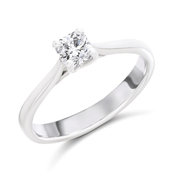 Arctic Circle Platinum Radiant Cut Diamond Solitaire Ring - 40pts - IGI Certificated - D3104