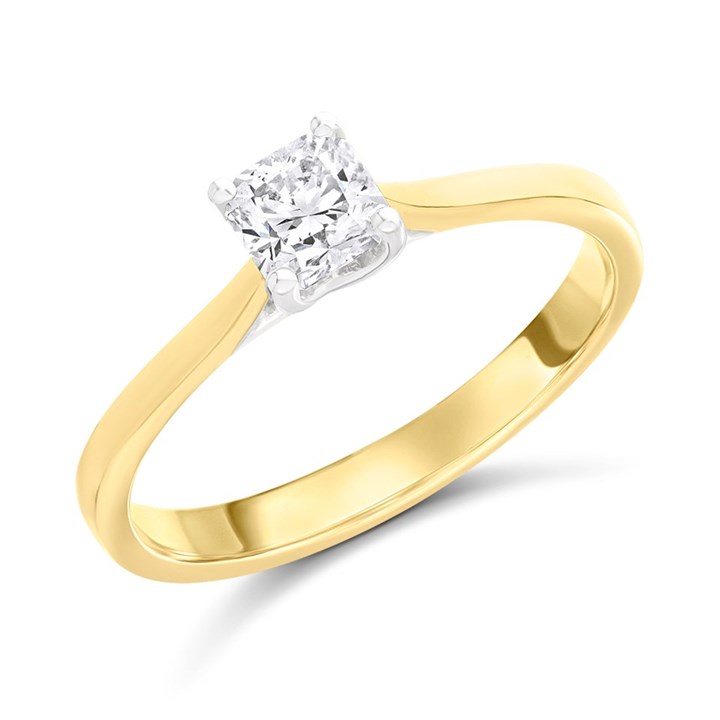 Arctic Circle 9ct Gold Radiant Cut Diamond Solitaire Ring - 40pts - IGI Certificated - D3105