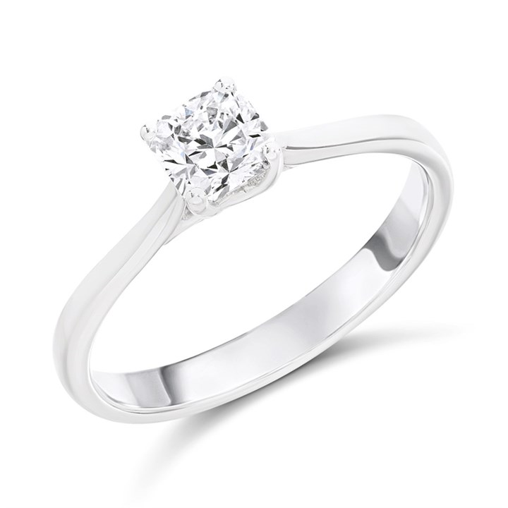 Arctic Circle 9ct White Gold Radiant Cut Diamond Solitaire Ring - 1/2ct - IGI Certificated - D3109