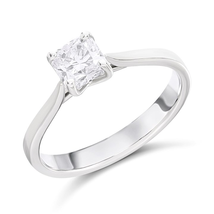 Arctic Circle Platinum Radiant Cut Diamond Solitaire Ring - 70pts - IGI Certificated - D3110