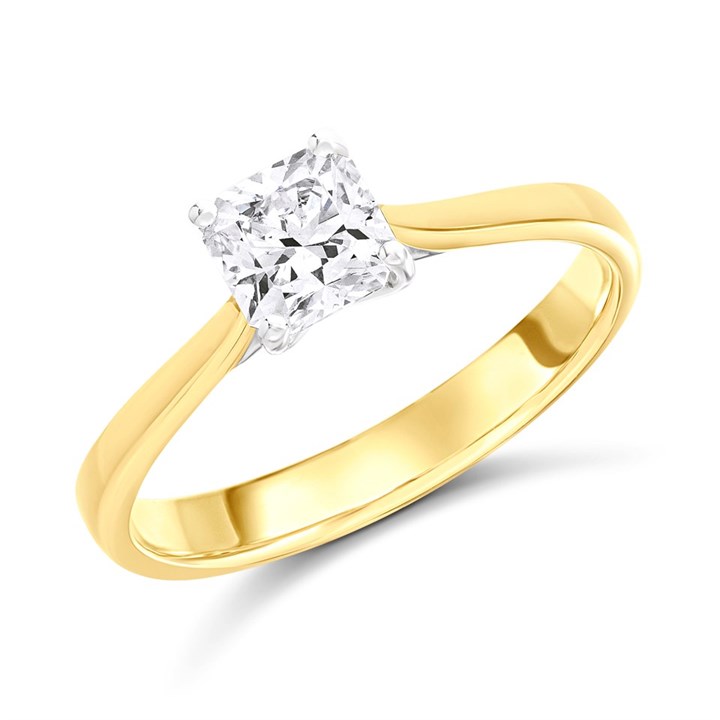 Arctic Circle 9ct Gold Radiant Cut Diamond Solitaire Ring - 80pts - IGI Certificated - D3115