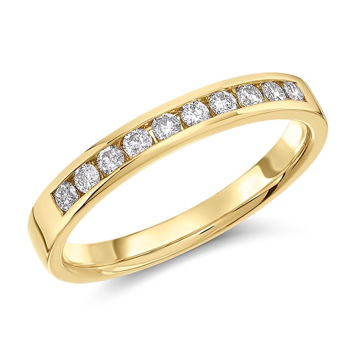 18ct Gold Diamond Half Eternity Ring - 1/4ct - D42146