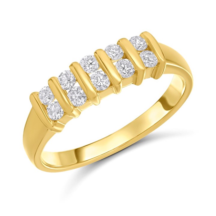 18ct Gold Diamond Channel-Set Ring, 40pts - D4221