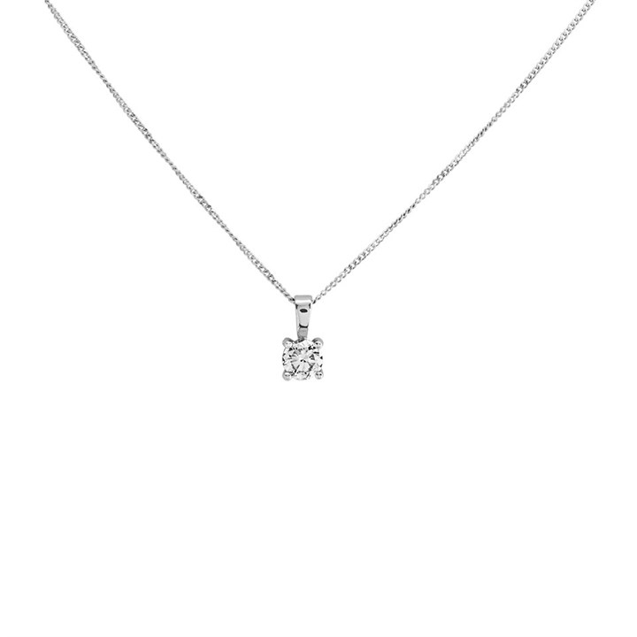 18ct White Gold Diamond Solitaire Necklace - 1/3ct - D45231