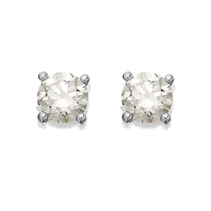 18ct White Gold Diamond Solitaire Stud Earrings - 40pts per pair - D4524