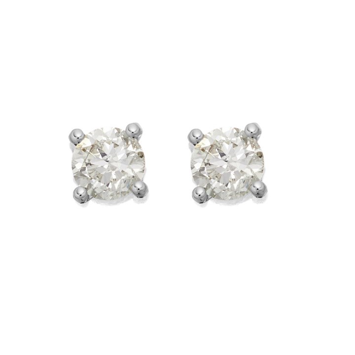 18ct White Gold Diamond Solitaire Stud Earrings - 1/2ct per pair - D4525