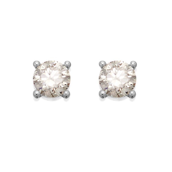 18ct White Gold Diamond Solitaire Stud Earrings - 70pts per pair - D4527