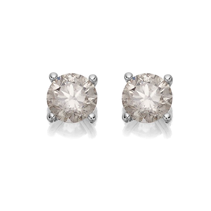 18ct White Gold Diamond Solitaire Stud Earrings - 90pts per pair - D4529