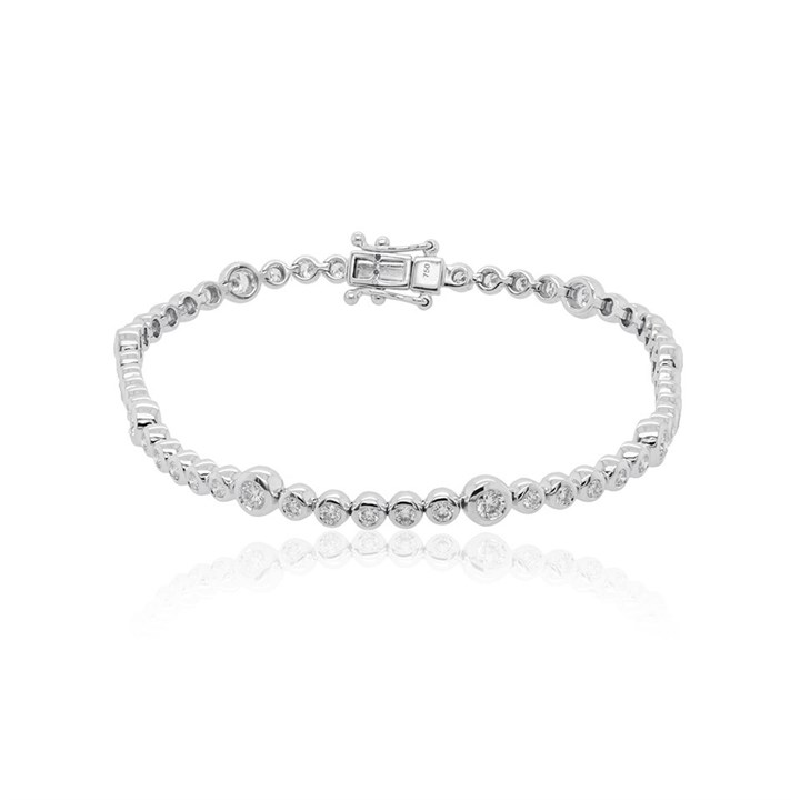 18ct White Gold Diamond Tennis Bracelet - 1.83cts - D4618