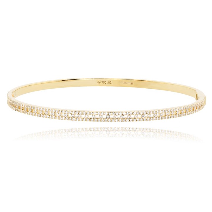 18ct Gold Diamond Bangle - 82pts - D4623