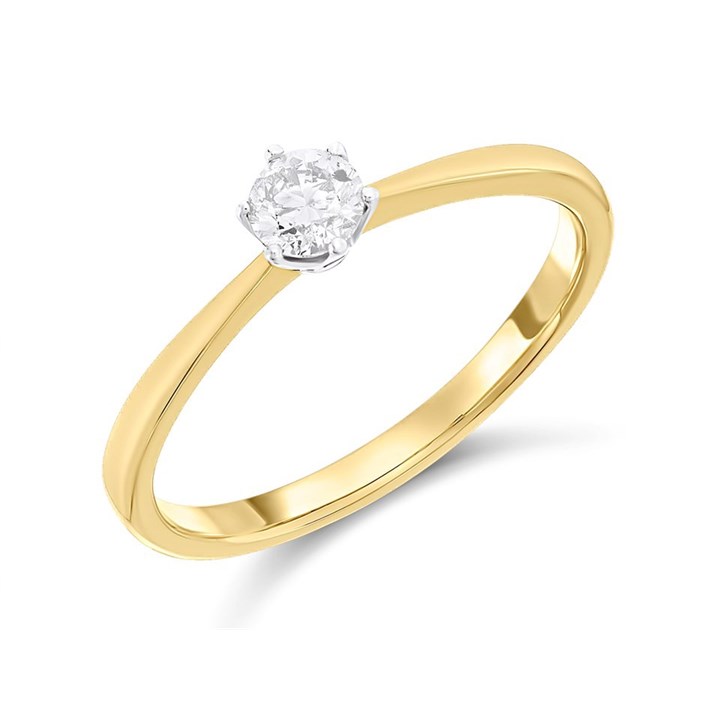 9ct Gold Diamond Solitaire Ring - 1/4ct - D5027