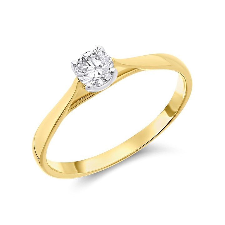 9ct Gold Diamond Solitaire Engagement Ring - 1/4ct - AGI Certificated - D5034