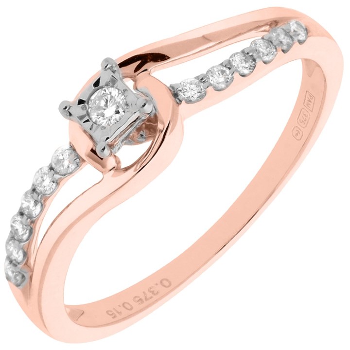 9ct Rose Gold Diamond Engagement Ring - 15pts - D51150