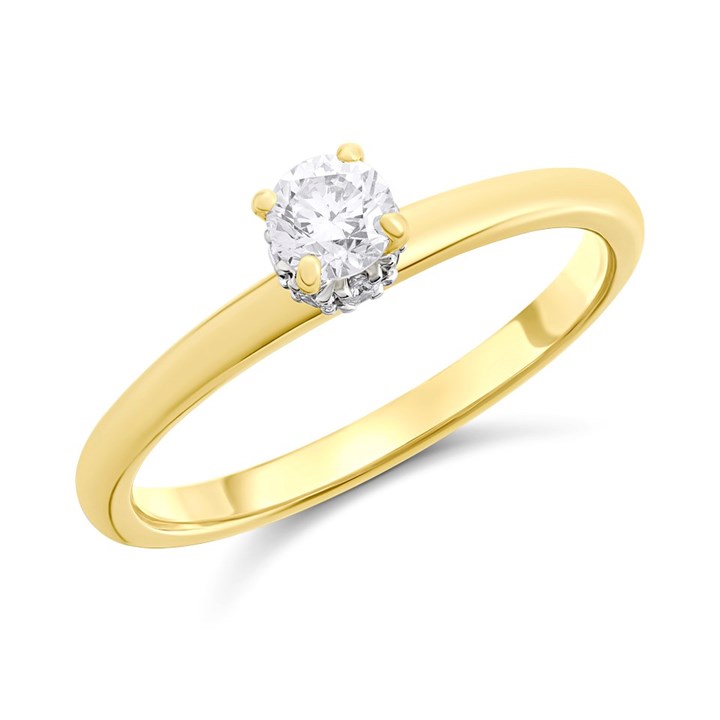 9ct Gold Single Stone Diamond Engagement Ring - 1/4ct - D5139