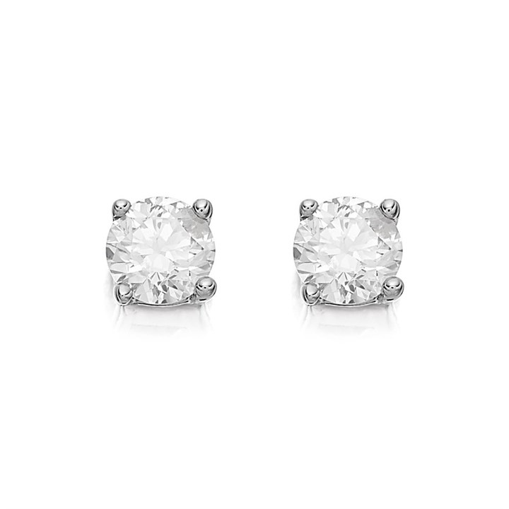 9ct White Gold Diamond Solitaire Stud Earrings - 1/3ct per pair - D5538