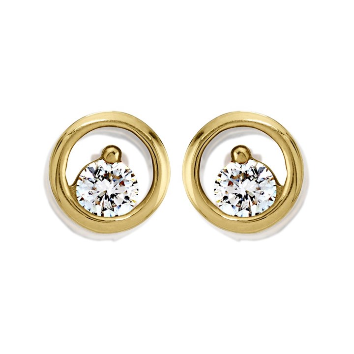 Polar Fire 9ct Gold Diamond Stud Earrings - 17pts per pair - D5543