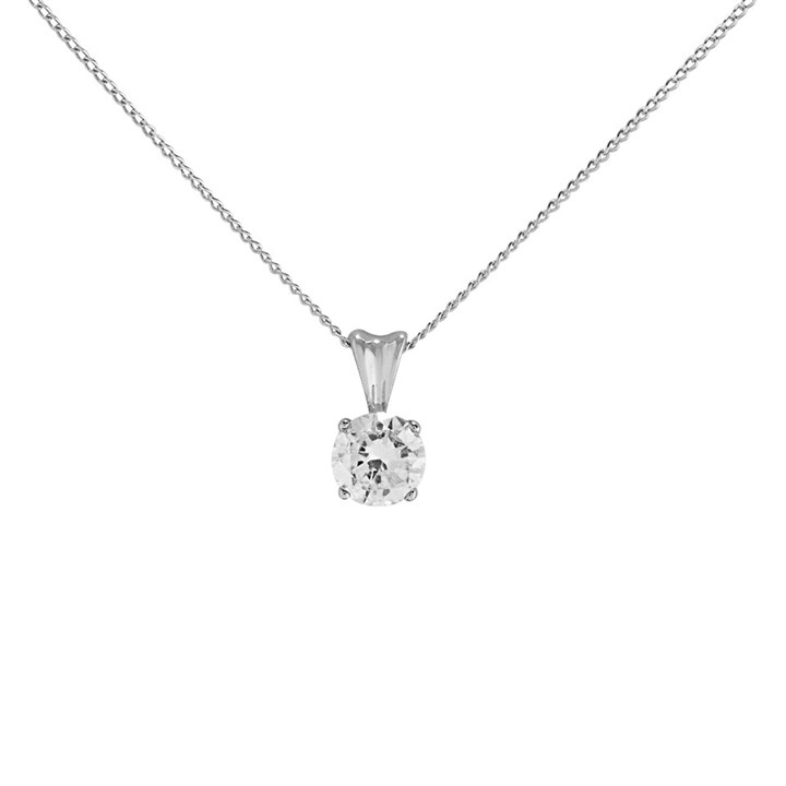 9ct White Gold Diamond Necklace - 1/4ct - D56129