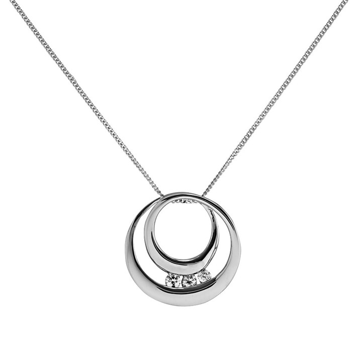 Love It! 9ct White Gold Diamond Swirl Necklace - D56136