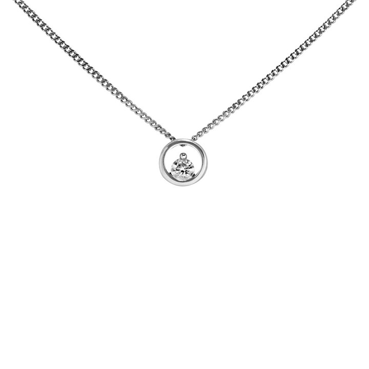 Polar Fire 9ct White Gold Diamond Circle Necklace - 6pts - D56138