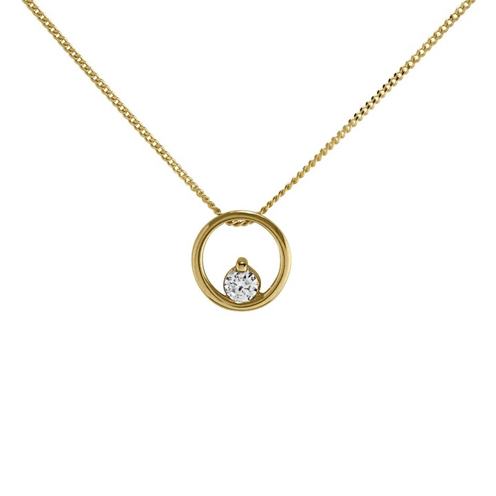 Polar Fire 9ct Gold Diamond Circle Necklace - 6pts - D56139