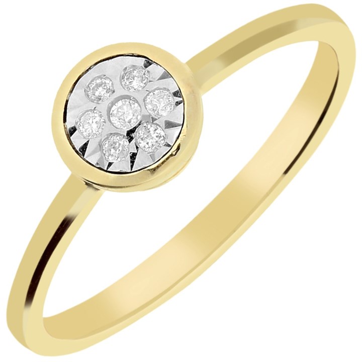 9ct Gold Diamond Cluster Ring - 7pts - D60157