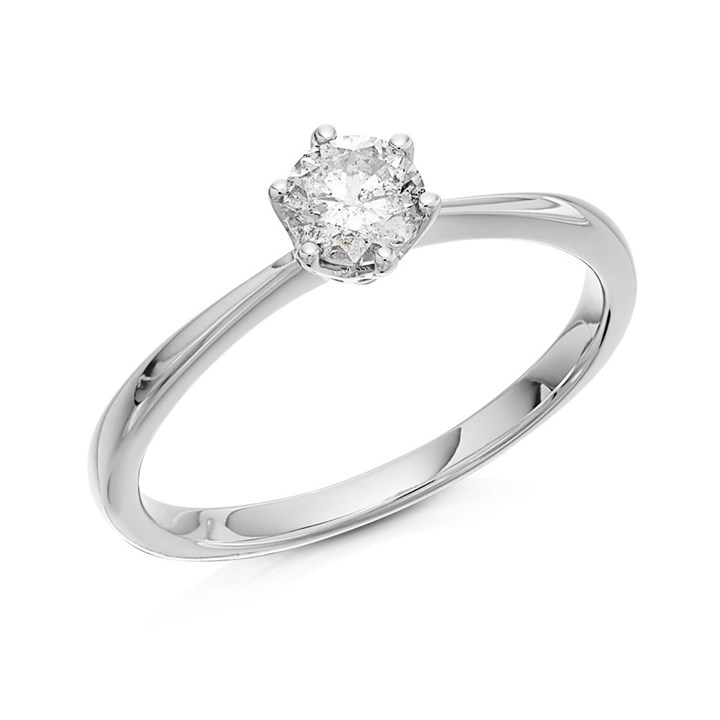 9ct White Gold Diamond Solitaire Ring - 40pts - D63131