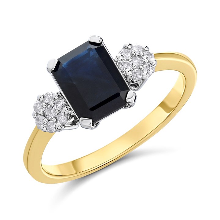 9ct Gold Sapphire And Diamond Ring - 15pts - D64182