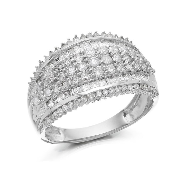 9ct White Gold 1 Carat Diamond Band Ring - D66107