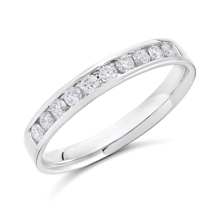 Polar Fire 9ct White Gold Diamond Half Eternity Ring - 1/3ct - D66197
