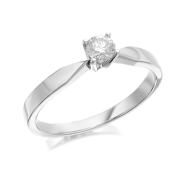 9ct White Gold Diamond Solitaire Ring - 1/4ct - AGI Certificated - D6656