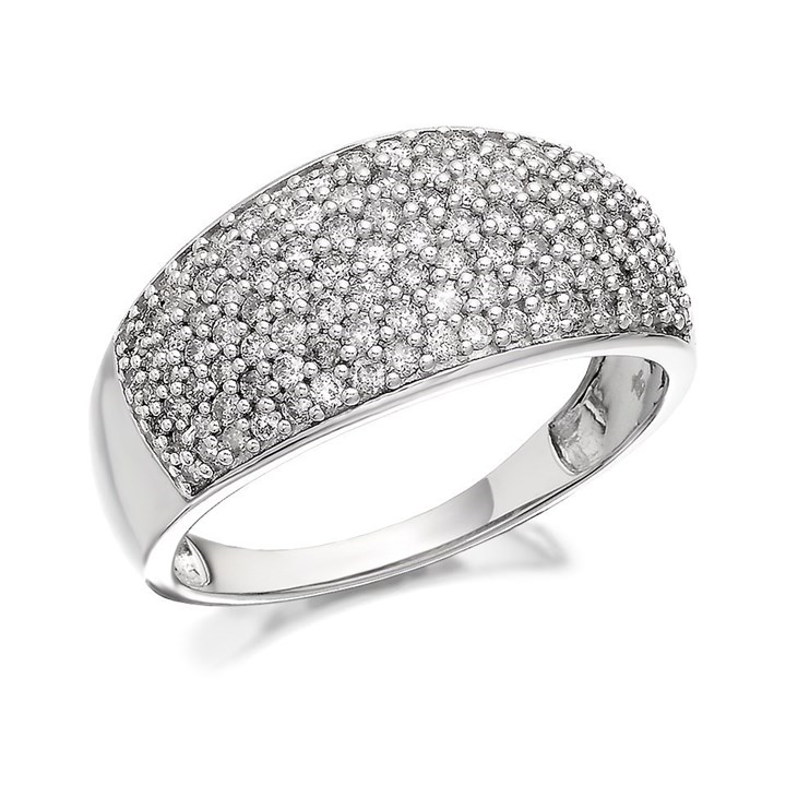 9ct White Gold 1 Carat Diamond Band Ring - D6840