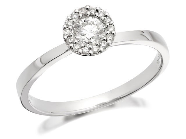 9ct White Gold Diamond Cluster Ring - 30pts - D6866