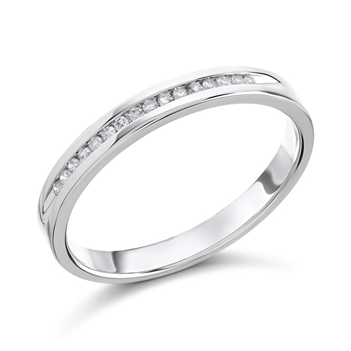 9ct White Gold Diamond Half Eternity Ring - 7pts - D71007