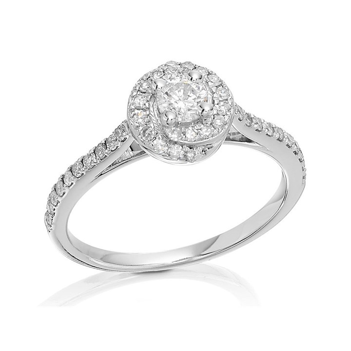 9ct White Gold Swirl Diamond Cluster Ring - 1/2ct - D71159