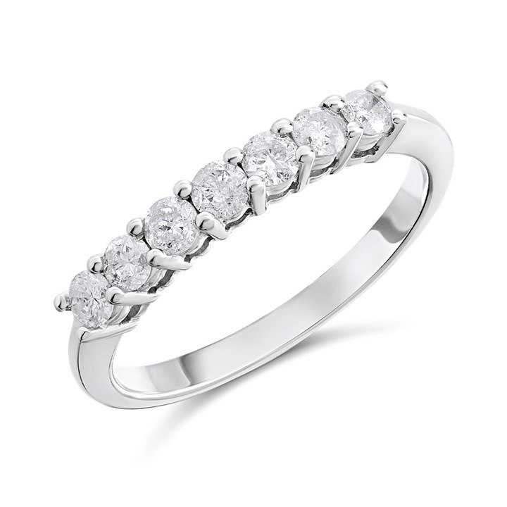 9ct White Gold Diamond Half Eternity Ring - 1/2ct - D71205