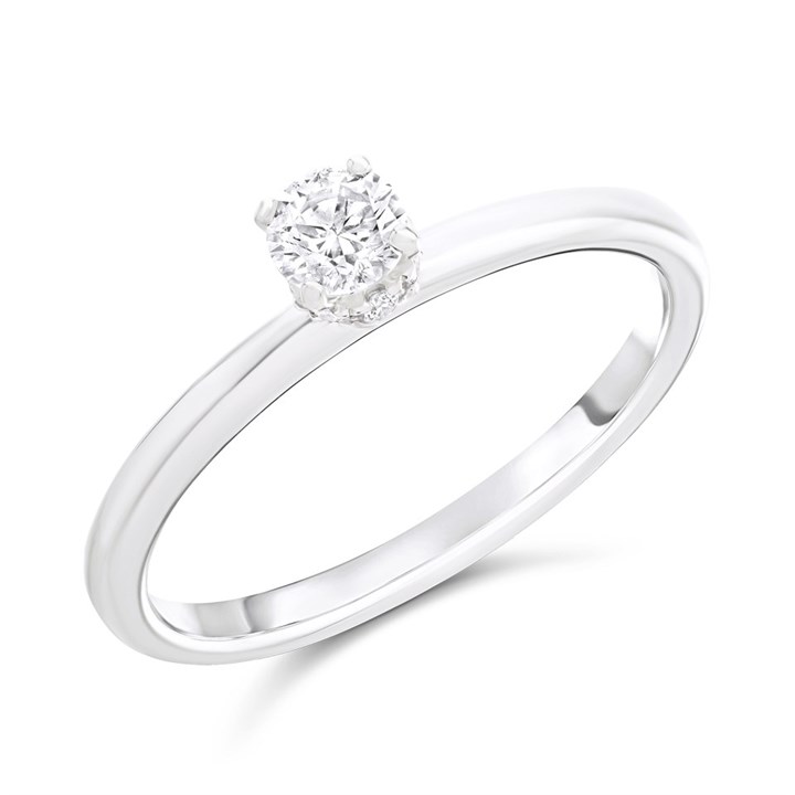 9ct White Gold Single Stone Diamond Engagement Ring - 1/4ct - D71206