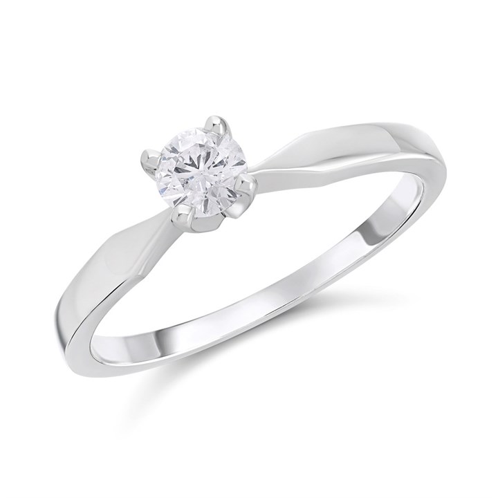 Polar Fire 9ct White Gold Diamond Solitaire Ring - 1/4ct - D71209