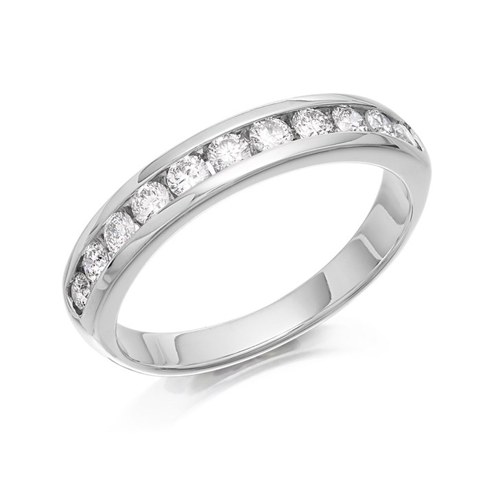 9ct White Gold Diamond Half Eternity Ring - 1/2ct - D71220