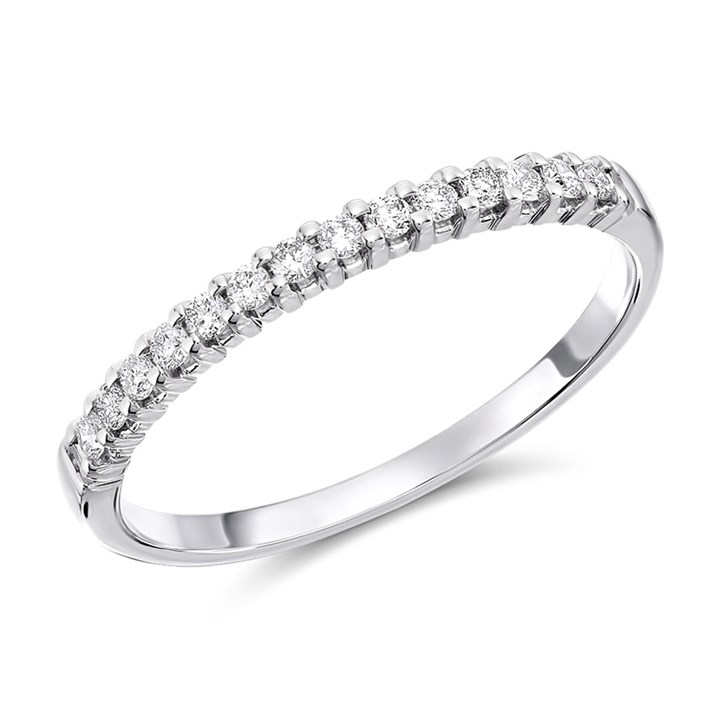 9ct White Gold Diamond Half Eternity Ring - 15pts - D71221