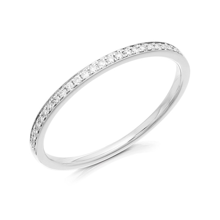 9ct White Gold Diamond Half Eternity Ring - 12pts - D71225
