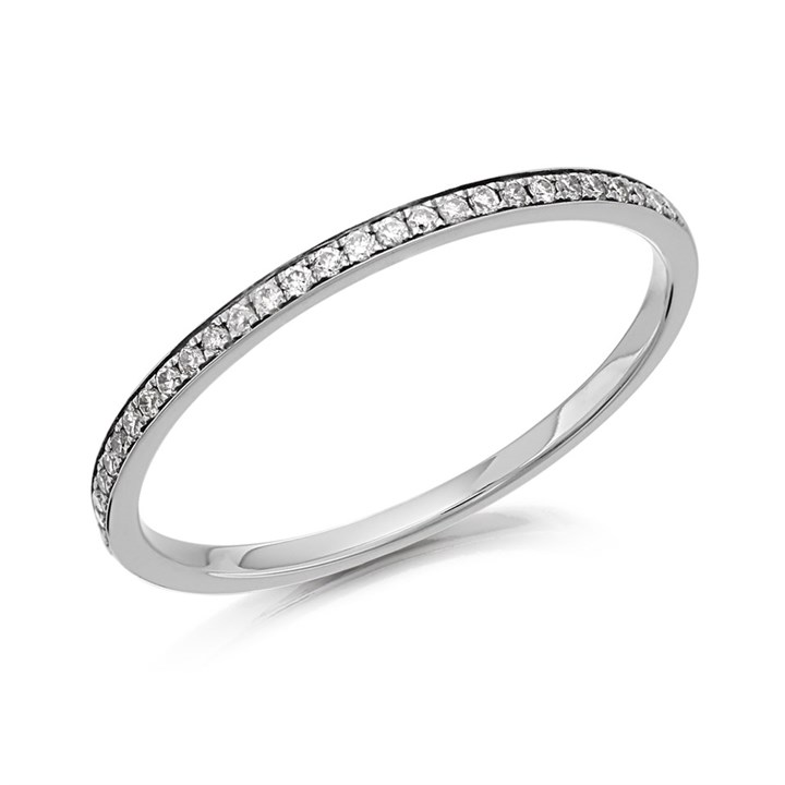 9ct White Gold Diamond Half Eternity Ring - 10pts - D71226